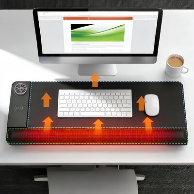 تنظیم حفاظت از گرم شدن بالا پد ماوس گرم با شارژ بی سیم و مچ دست آرام پد ماوس گرم هوشمند