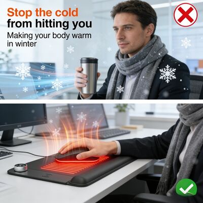 تنظیم حفاظت از گرم شدن بالا پد ماوس گرم با شارژ بی سیم و مچ دست آرام پد ماوس گرم هوشمند