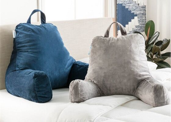 Heating Shredded Foam Reading Pillow , Electric Bed Rest Pillow With Arms