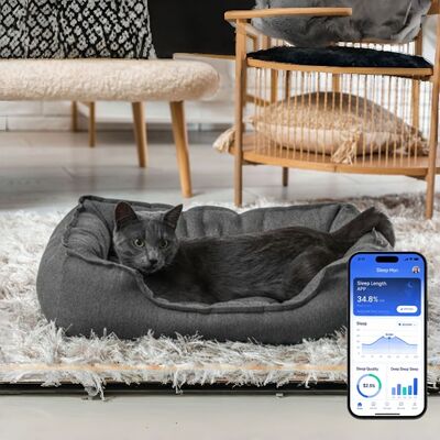 Smart Reptile Pet Bed Health Monitor Track Heart Rate Breathing Rate Sleep Pad WiFi Control Outdoor & Car Use Pet Mat