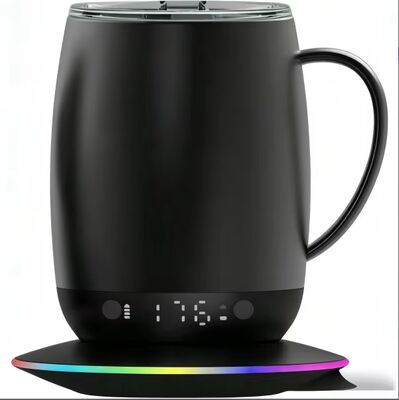 فنجان قهوه سبک دیجیتال قابل حمل گرم کننده درجه حرارت کنترل شده خود گرم کننده طراحی کارخانه توسعه ظرفیت 500 میلی لیتر