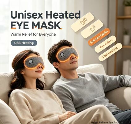 ماسک چشم گرم یونیسکس ، ماسک چشم نرم پارچه ای قابل شارژ USB ، ماسک چشم گرم گرم قابل تنظیم برای تسکین خستگی چشم برای مردان زنان سفر دفتر خانگی