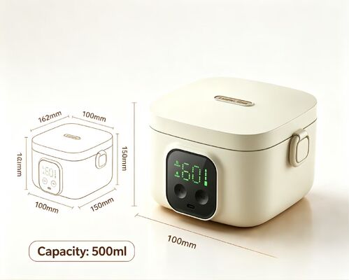 500 میلی لیتر USB گرمایش الکتریکی جعبه ناهار 304 فولاد ضد زنگ دمای قابل تنظیم گرم کننده غذایی قابل حمل برای کمپینگ پیک نیک سفر جاده ای